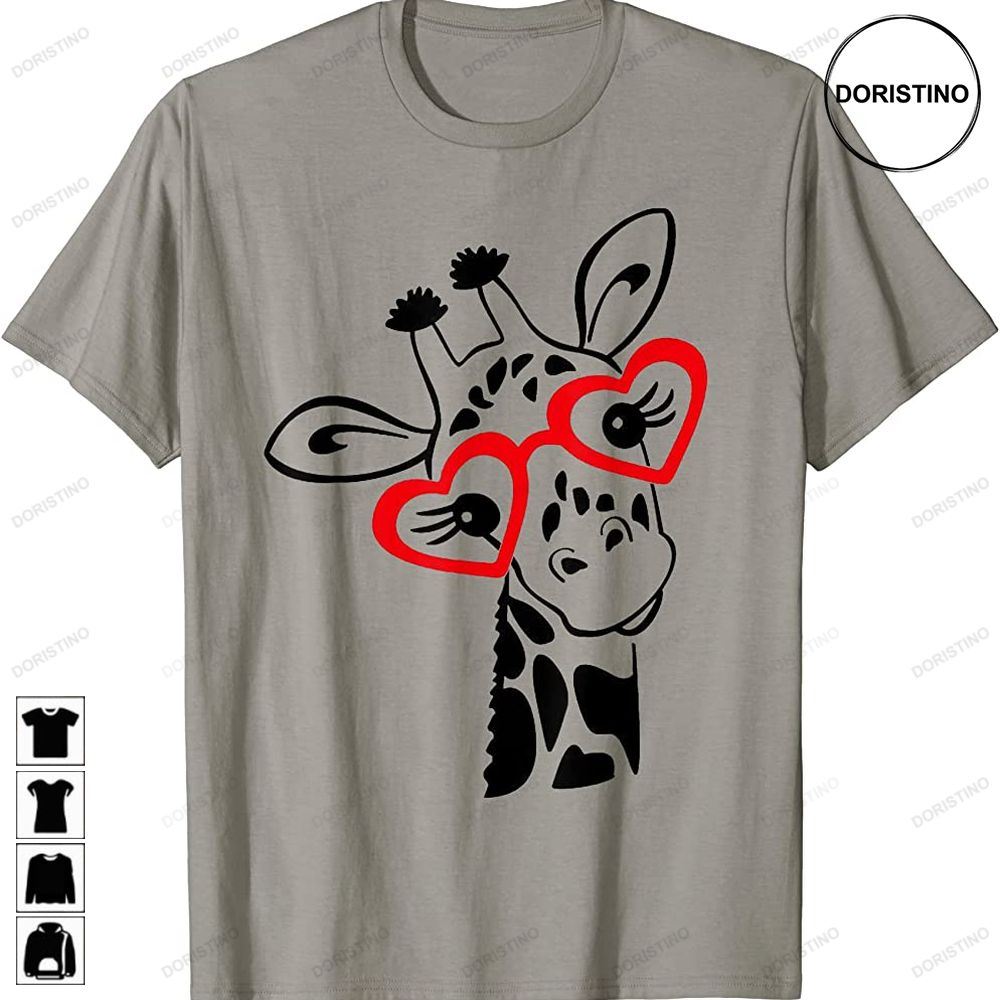 Cute Giraffe Sunglasses Heart Animal Lover Valentine Trending Style