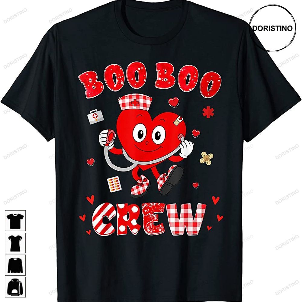 Cute Heart Nurse Boo Boo Crew Funny Valentines Day 2023 Limited Edition T-shirts