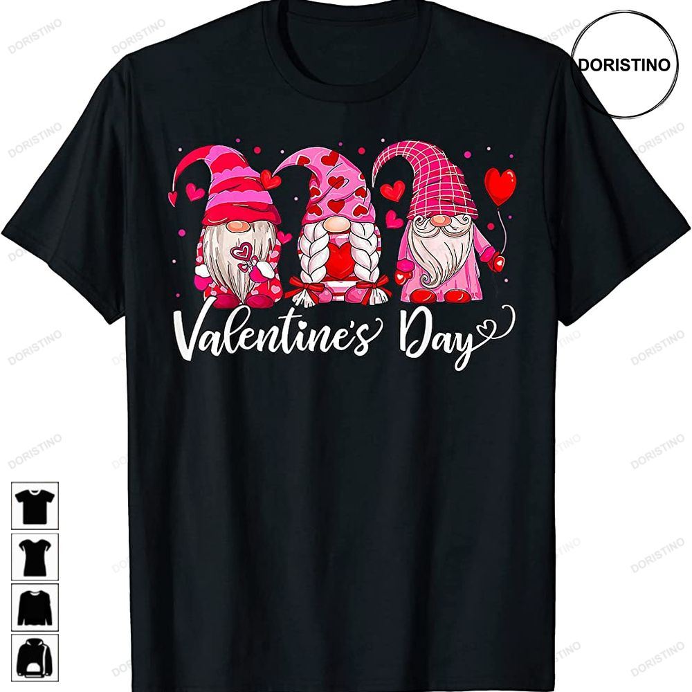 Cute Matching Men Women Couple Valentines Day Pink Gnome Limited Edition T-shirts