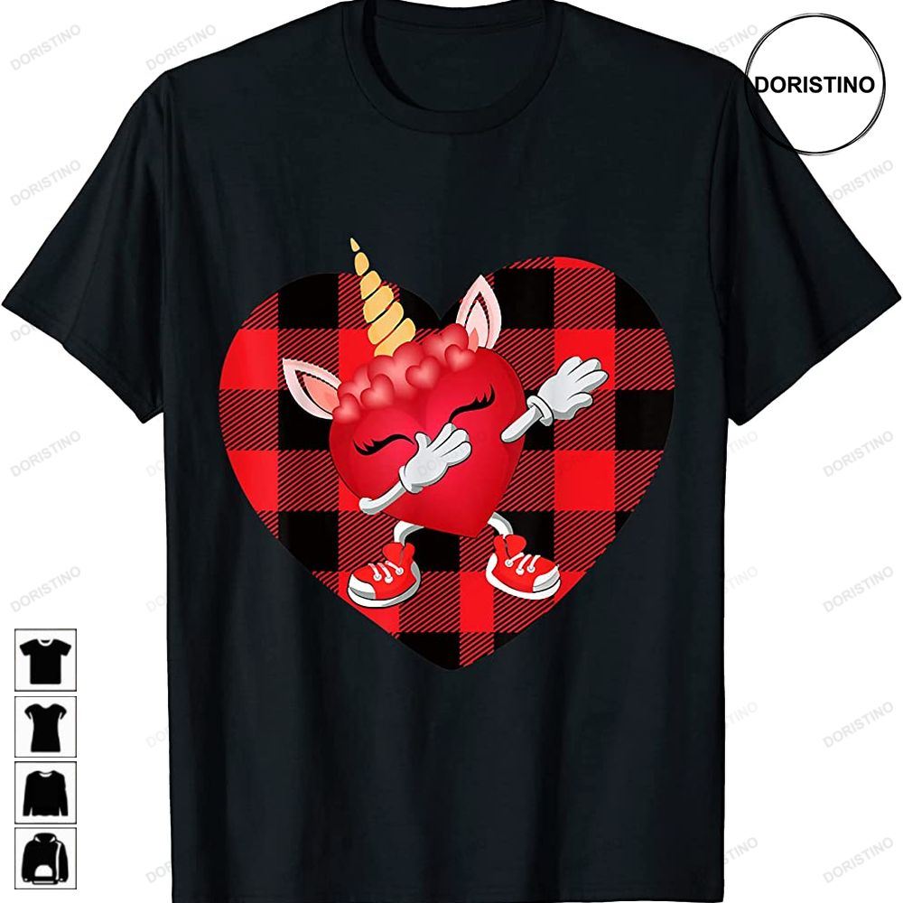 Cute Unicorn Heart Dabbing Valentines Day Girls Kids Limited Edition T-shirts