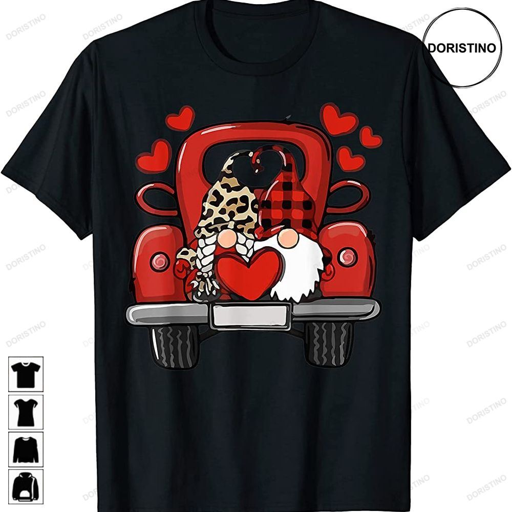 Cute Valentine Day Red Truck Couple Gnomies Pajama Awesome Shirts