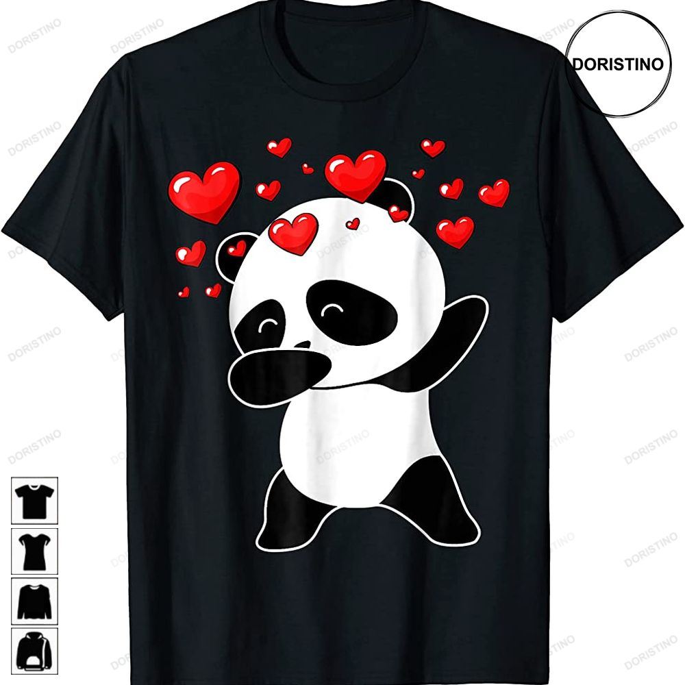 Dabbing Panda Heart Valentines Day Animal Bear Lover Trending Style