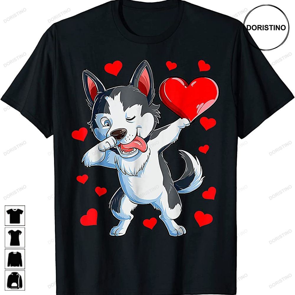 Dabbing Siberian Husky Heart Valentines Day Boys Love Dog Trending Style