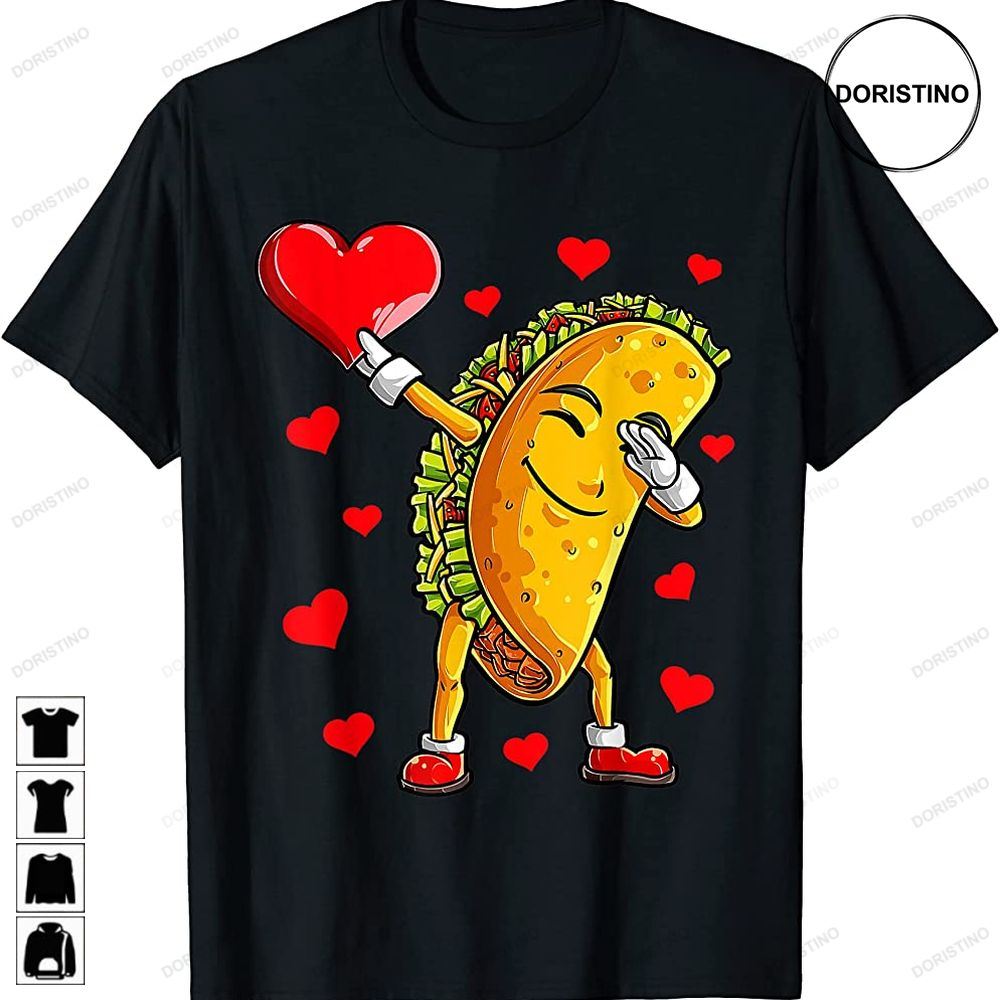 Dabbing Taco Heart Love Valentines Day Boys Kids Food Lover Limited Edition T-shirts