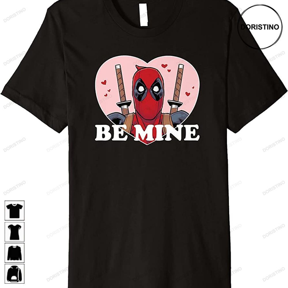 Deadpool Valentines Day Be Mine Heart Fill Premium Awesome Shirts