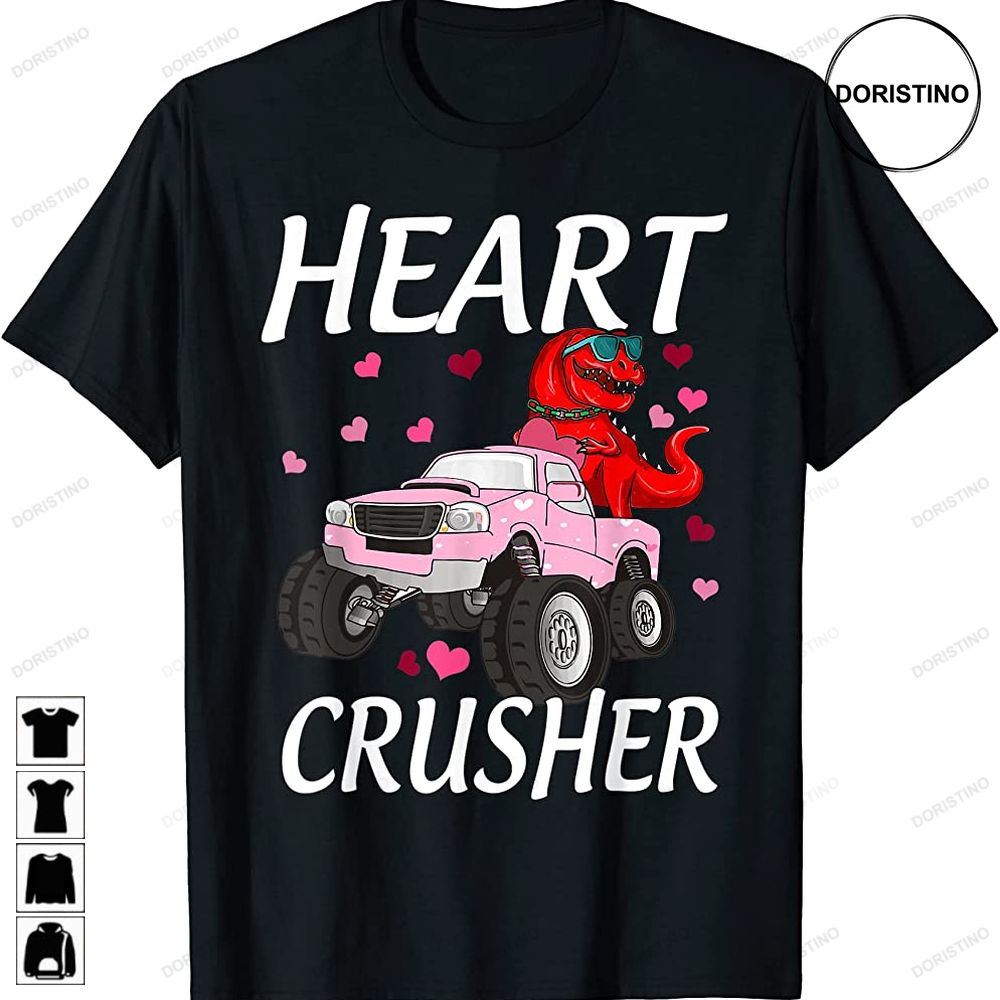 Dinosaur Monster Truck T Rex Valentines Hearts Toddlers Kids Limited Edition T-shirts