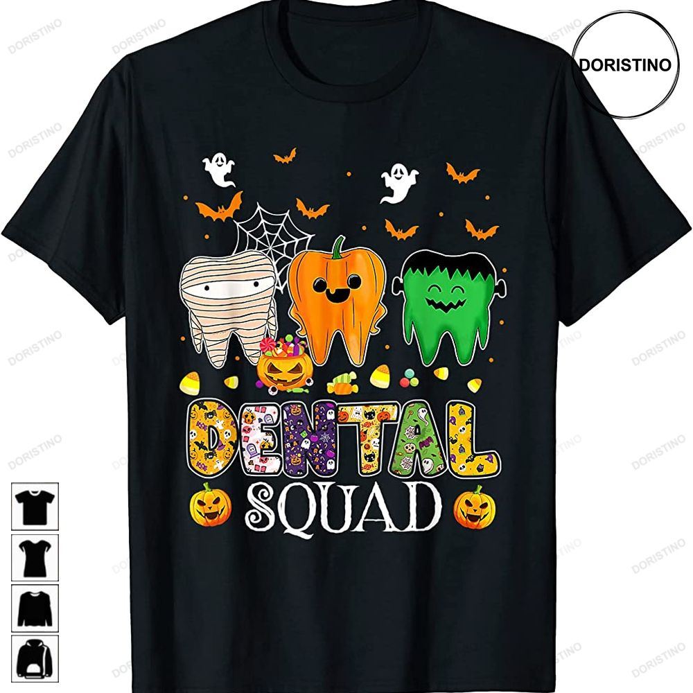 Funny Dental Spooky Squad Costume Denstist Halloween Limited Edition T-shirts
