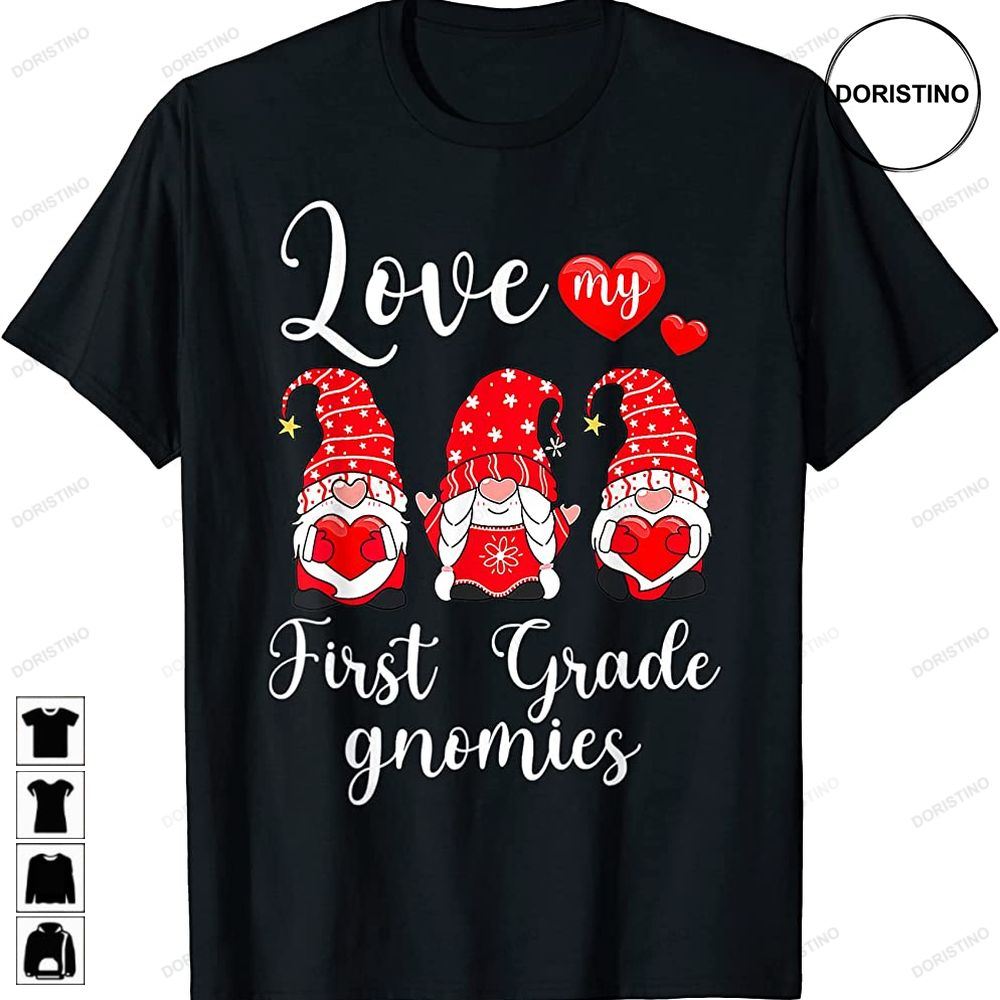 Funny Gnome Love My First Grade Teacher Valentines Day Trending Style