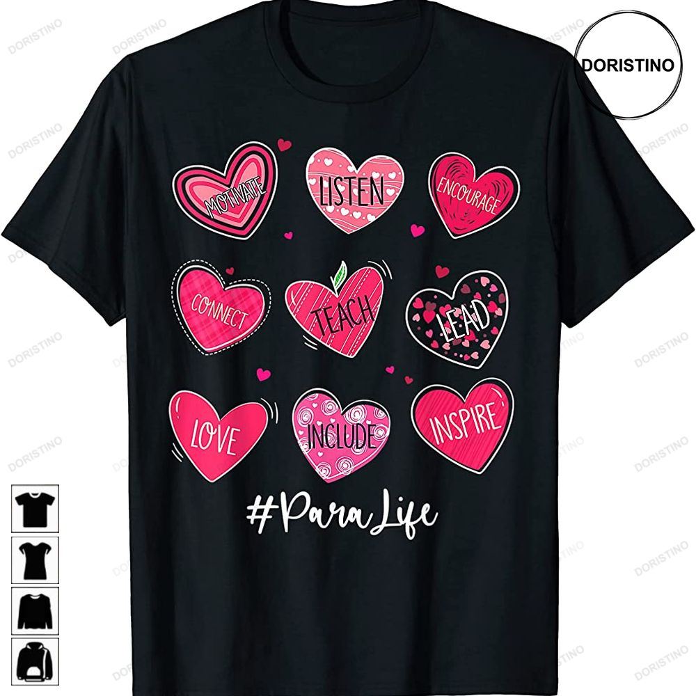 Funny Hearts Teach Love Inspire Para Life Valentines Limited Edition T ...