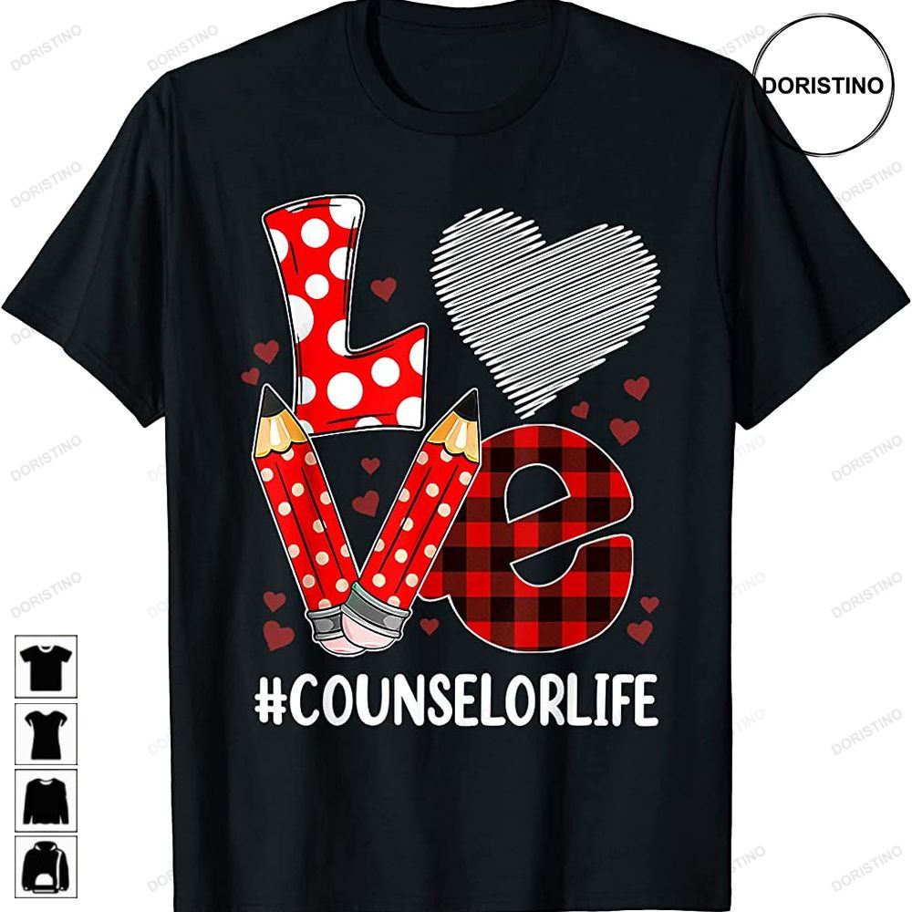 Funny Plaid Heart Love Counselor Valentine Day Christmas Awesome Shirts