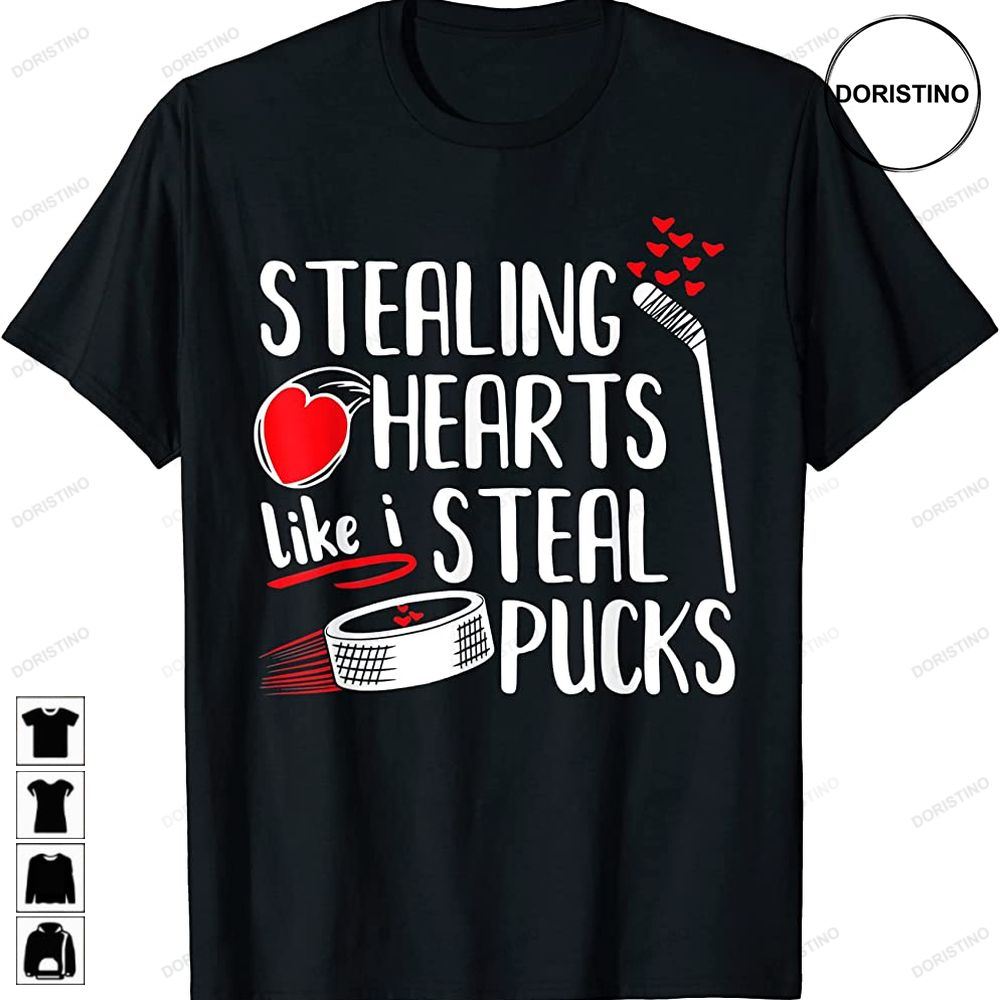 Funny Stealing Hearts Pucks Valentines Day Hockey Limited Edition T-shirts