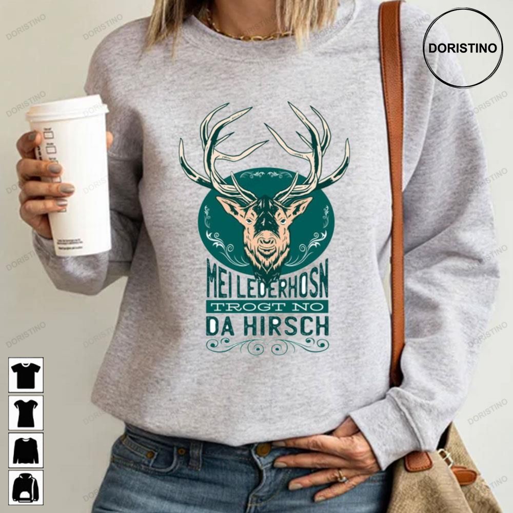 Mellederhosn Da Hirsch The King Deer Active Retro Awesome Shirts