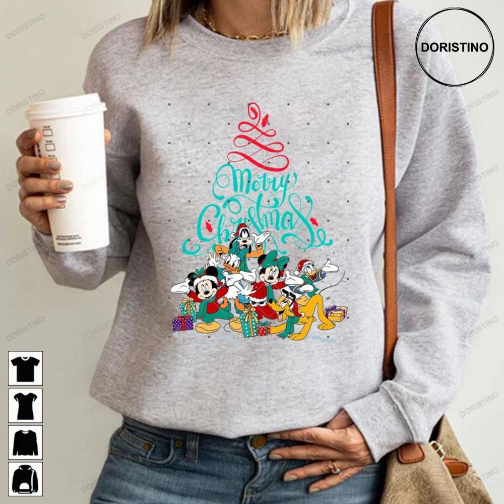 Merry Christmas Minnie Donald Daisy Goofy Pluto Disney Tree Trending Style