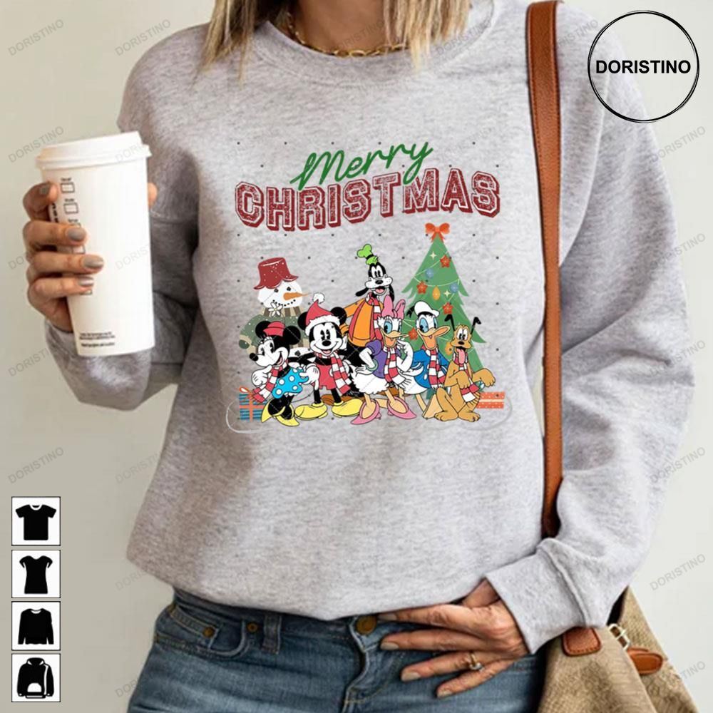Merry Christmas Minnie Donald Daisy Goofy Pluto Disney Limited Edition T-shirts