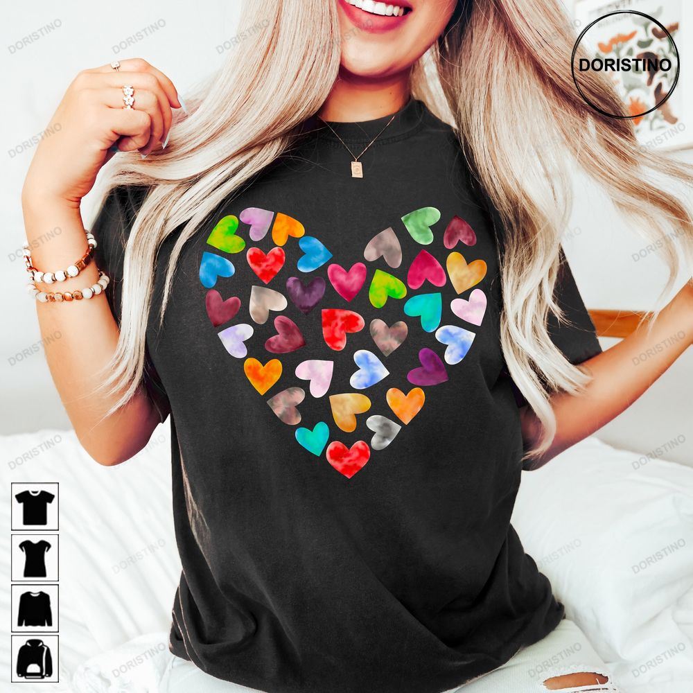 Water Colorful Hearts Rainbow Hearts Cute Trending Style