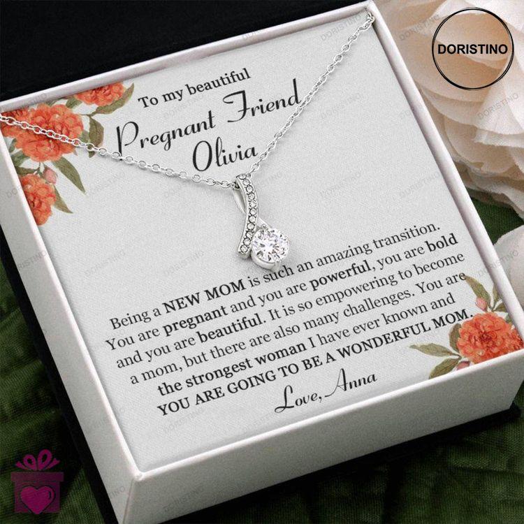 Best Friend Necklace Personalized Gift For Pregnant Friend Sentimental Pregnancy Gift For Friend Doristino Limited Edition Necklace