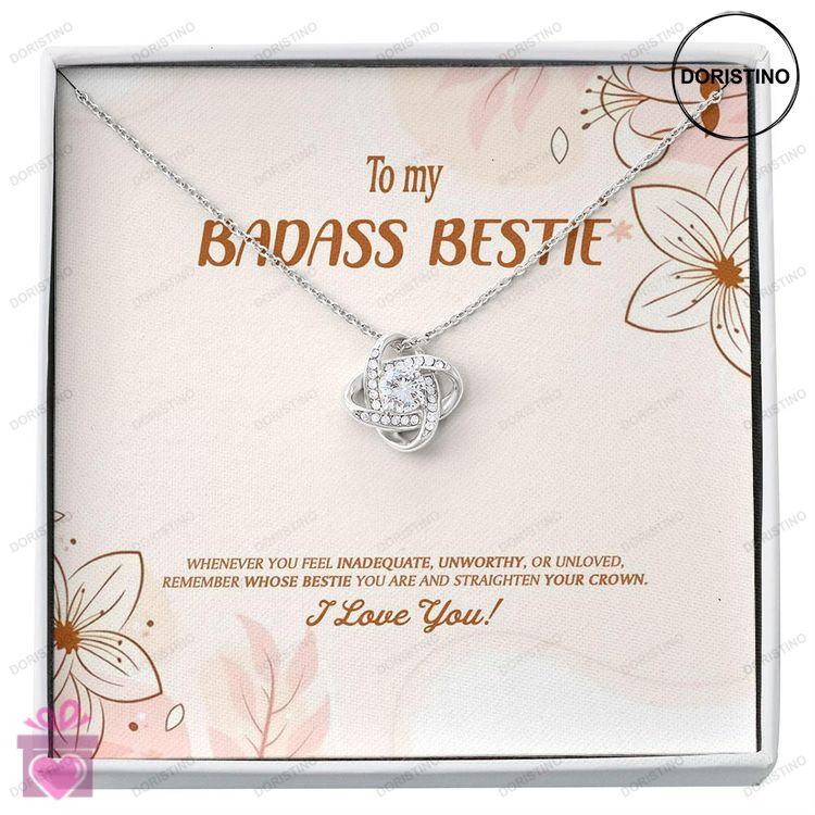 Best Friend Necklace To My Badass Bestie Crown Necklace Gift For Best Friend Bff Unbiological Sister Doristino Awesome Necklace