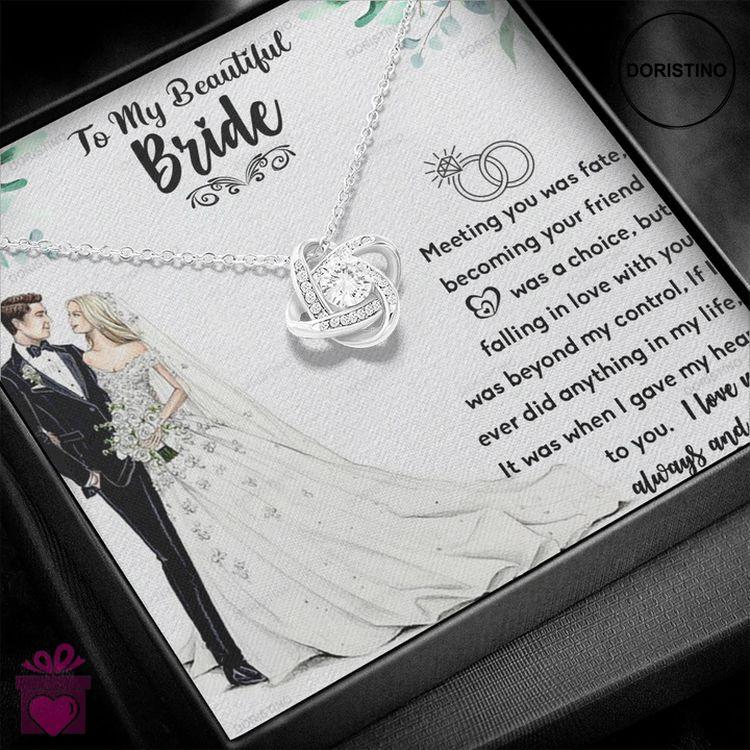Best Gift For Bride From Groom - Pure Silver Pendant With Message Card Doristino Limited Edition Necklace