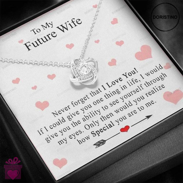 Best Gift Idea For Wife-to-be - Pure Silver Pendant Message Card Combo Gift Box Doristino Limited Edition Necklace