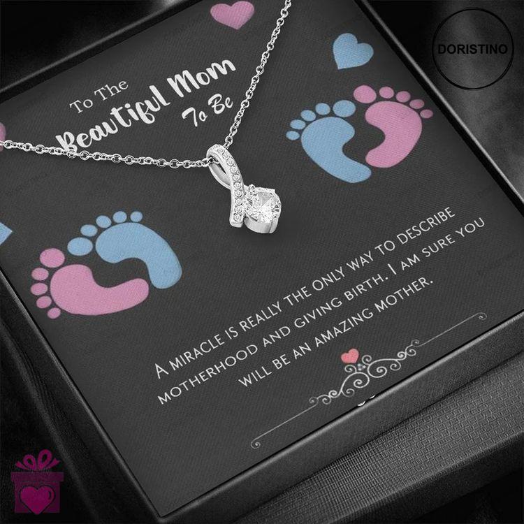 Best Mom To Be Birthday Gift - Pure Silver Pendant Message Card Combo Gift Box Doristino Trending Necklace