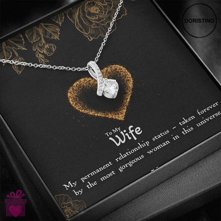 Best Romantic Gift To Wife From Husband- Pure Silver Pendant Message Card Combo Gift Box Doristino Awesome Necklace