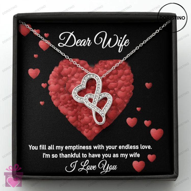 Best Silver Gift For Wife - 925 Sterling Silver Double Heart Pendant Gift Box Doristino Awesome Necklace