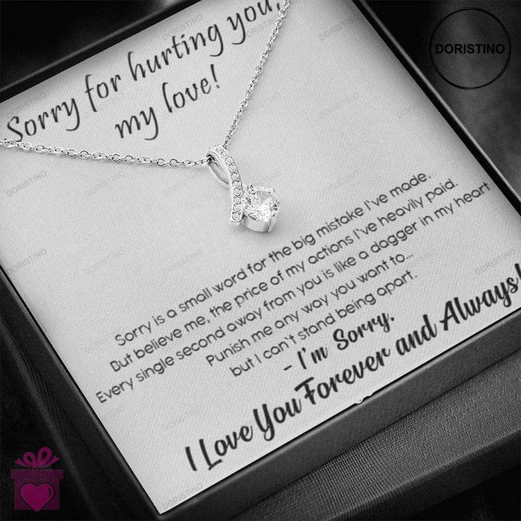 Best Sorry Gift For Her - Pure Silver Pendant Message Card Combo Gift Box Doristino Awesome Necklace