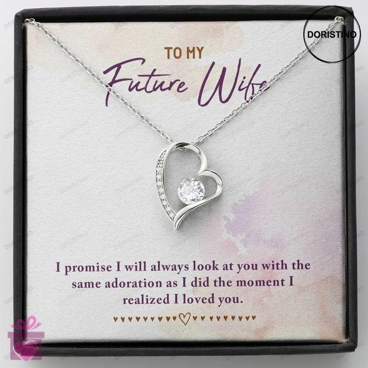 Best Unique Gift For Fiance Female - Pure Silver Pendant Message Card Combo Gift Box Doristino Trending Necklace