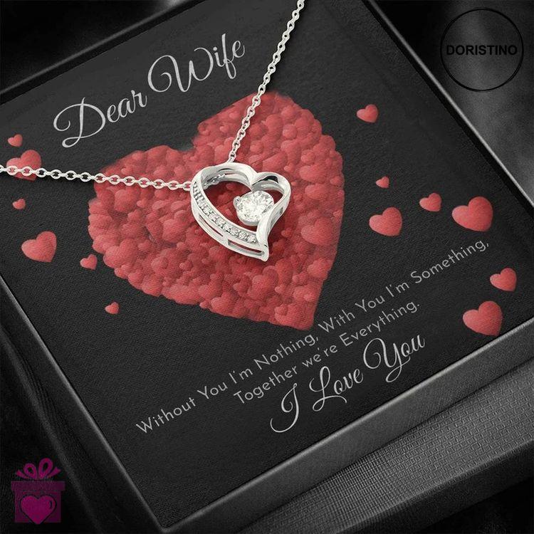 Best Unique Gift For Wife - Pure Silver Pendant Message Card Combo Gift Box Doristino Limited Edition Necklace