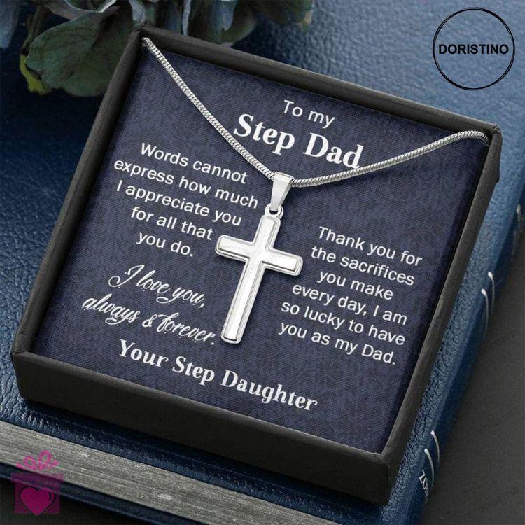 Bonus Dad Necklace Step Dad Fathers Day Gift Necklace Gift For Bonus Dad From Step Daughter Doristino Awesome Necklace