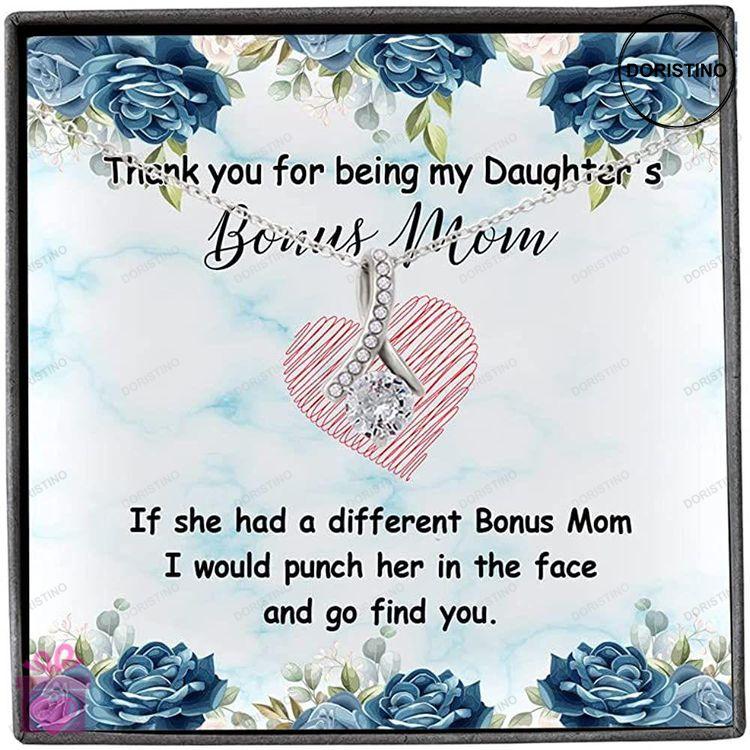 Bonus Mom Necklace To Bonus Mom Necklace Gift Thank You For Being My Daughters Step Mom Necklace Doristino Trending Necklace