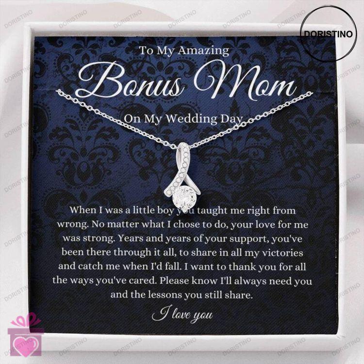 Bonus Mom Necklace To Bonus Mom On My Wedding Day Necklace Gift For Stepmother Of The Groom Gift Fro Doristino Trending Necklace