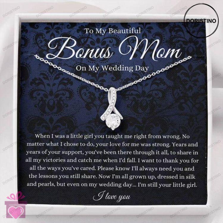 Bonus Mom Necklace To Bonus Mom On My Wedding Day Necklace Gift For Stepmother Of The Groom Gift Doristino Awesome Necklace