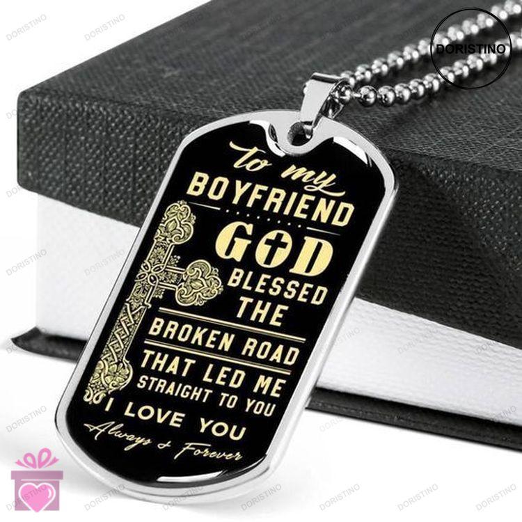 Boyfriend Dog Tag Custom Picture I Love You Always And Forever Dog Tag Necklace For Boyfriend Doristino Limited Edition Necklace