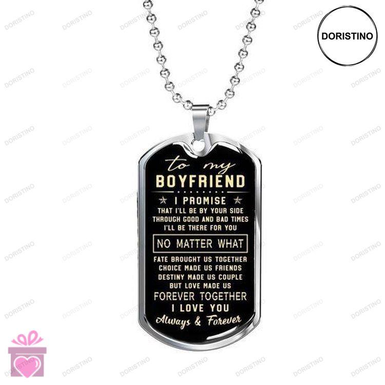 Boyfriend Dog Tag Custom Picture Ill Be By Your Side Dog Tag Necklace Gift For Boyfriend Doristino Trending Necklace