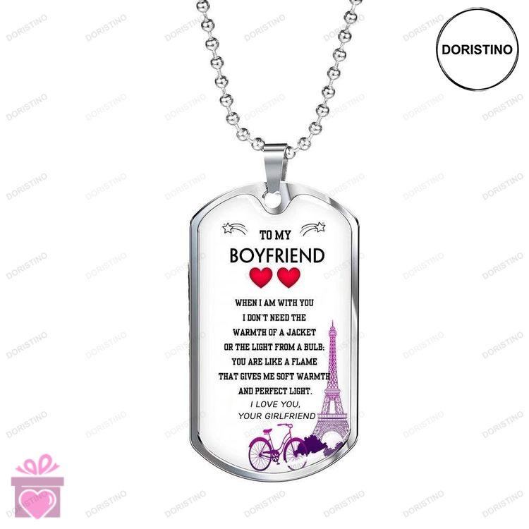 Boyfriend Dog Tag To My Boyfriend Dog Tag Necklace Boyfriend Gift Necklace Gift For Him Doristino Limited Edition Necklace