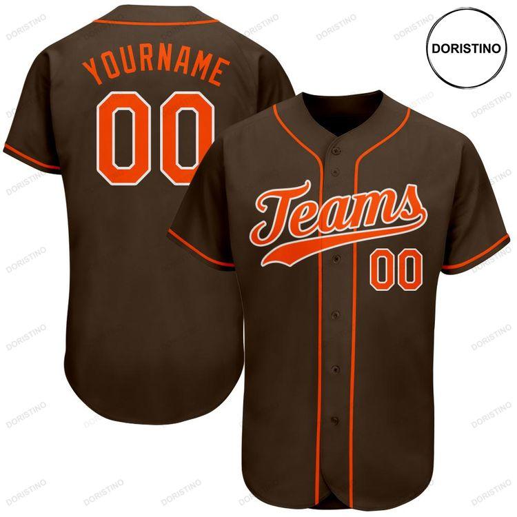 Custom Personalized Brown Orange White Doristino Limited Edition Baseball Jersey