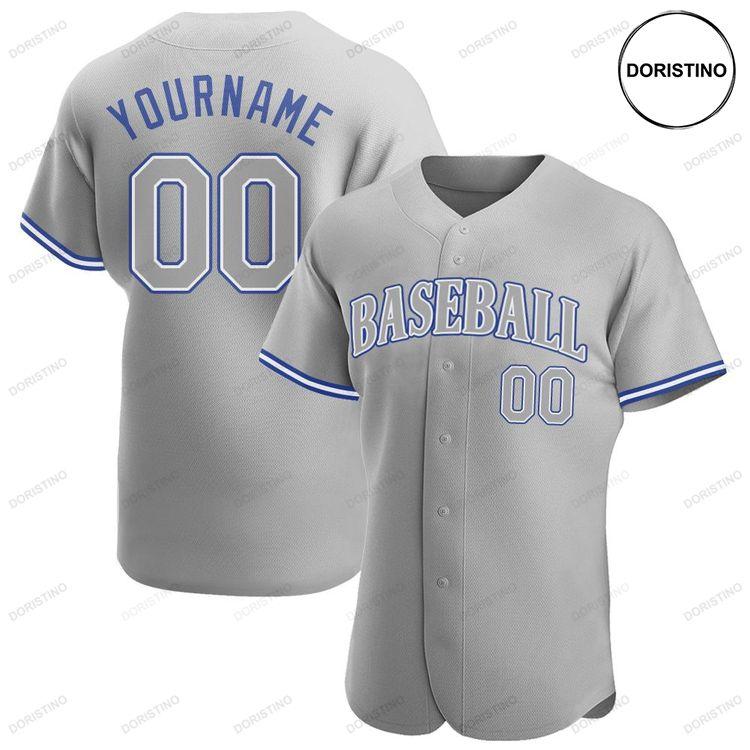 Custom Personalized Gray Gray Royal Doristino All Over Print Baseball Jersey