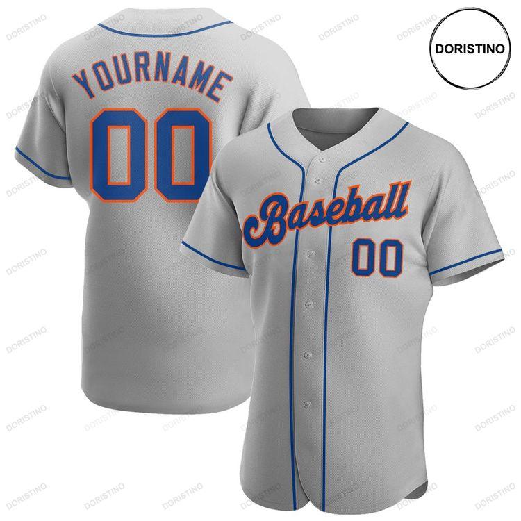 Custom Personalized Gray Royal Orange Doristino Limited Edition Baseball Jersey