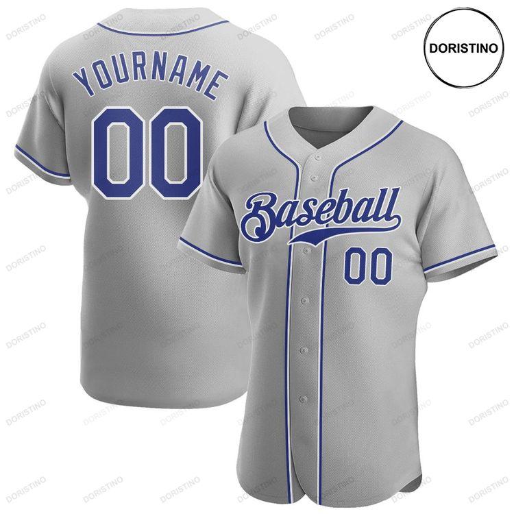 Custom Personalized Gray Royal White Doristino All Over Print Baseball Jersey
