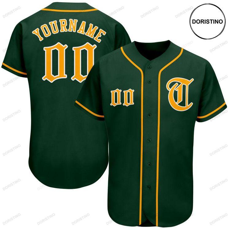 Custom Personalized Green Gold White Doristino Limited Edition Baseball Jersey