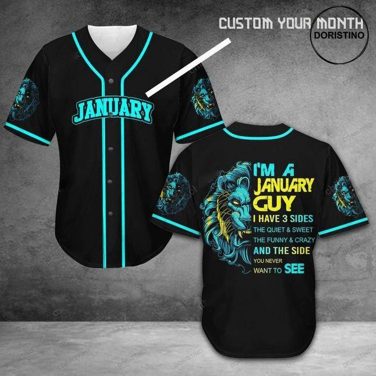 Custom Personalized Month Lion Im A Guy I Have Three Sides H Doristino Limited Edition Baseball Jersey