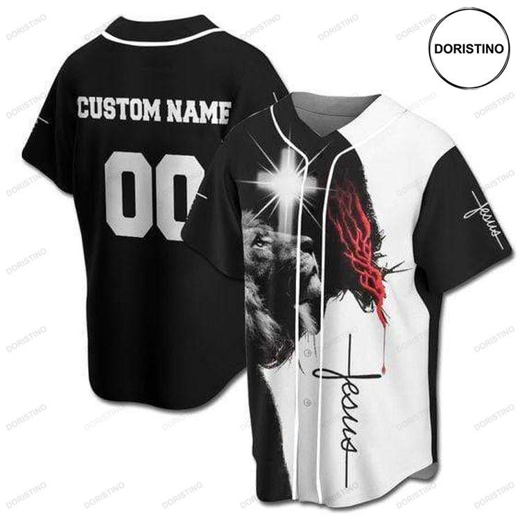 Custom Personalized Name And Number B Ampampw Jesus Lion Doristino All Over Print Baseball Jersey
