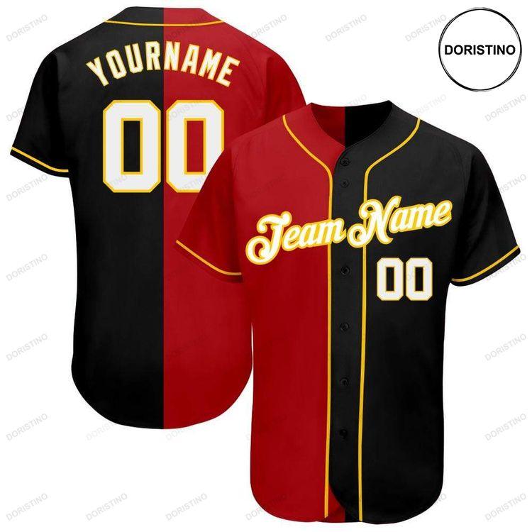 Custom Personalized Name And Number Red Black Doristino Limited Edition Baseball Jersey