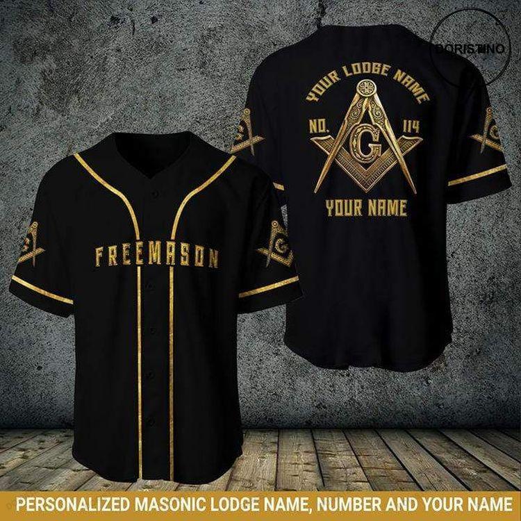 Custom Personalized Name Freemasonry Black Doristino Limited Edition Baseball Jersey