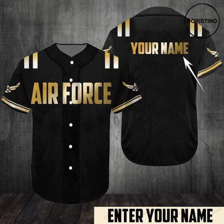 Custom Personalized Name Golden Us Air Force Doristino Limited Edition Baseball Jersey