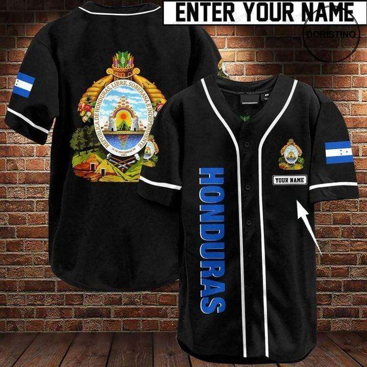 Custom Personalized Name Honduras Black Doristino All Over Print Baseball Jersey