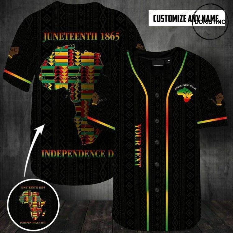 Custom Personalized Name Juneteenth 1865 Is My Independence Day African Country Doristino Limited Edition Baseball Jersey
