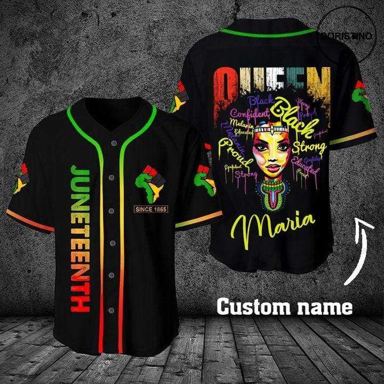 Custom Personalized Name Juneteenth Since 1865 Black Queen Kv Doristino All Over Print Baseball Jersey