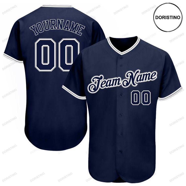 Custom Personalized Navy Navy Gray Doristino Limited Edition Baseball Jersey